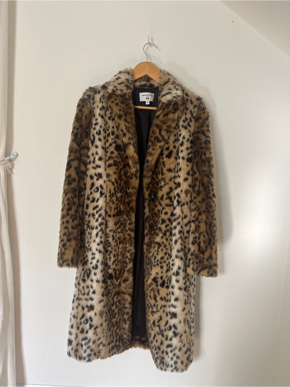 Leopard Print Faux Fur Coat - Women